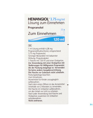 Hemangiol 3,75mg/ml sol buvable 120ml