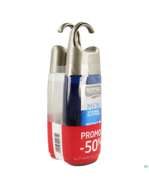 Bodysol men douche sport+stressless 2x250ml 2e-50%