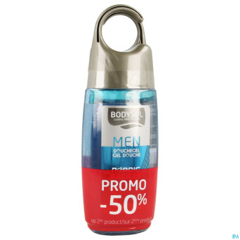 Bodysol men douche nordic + menthol 2x250ml 2e-50%