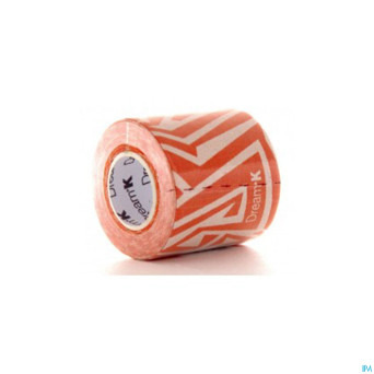 Dream k tribe orange-blanc tape s/laex    5cm