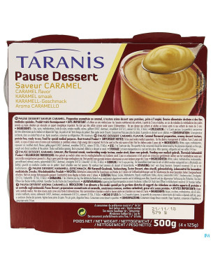 Taranis pause dessert caramel  4x125g 3106 revogan