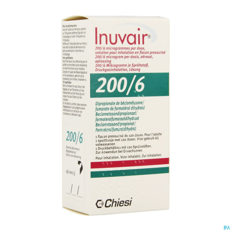 Inuvair 200/6mcg aerosol doses 1x120