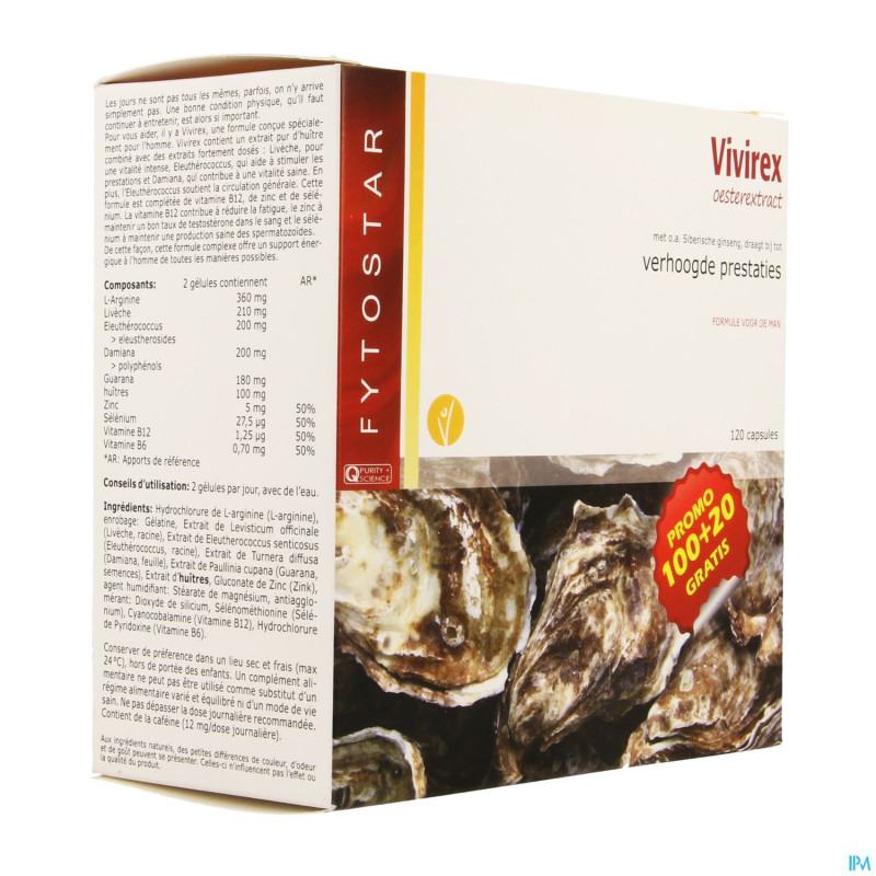 Fytostar vivirex extrait huitres maxi    caps 120