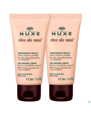 Nuxe reve de miel creme mains ongles  tube 2x50ml