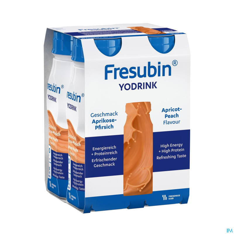 Fresubin yodrink peche-abricot easy bottle 4x200ml