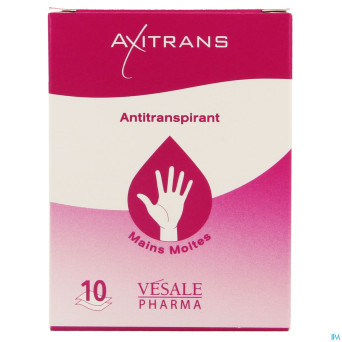 Axitrans mains moites lingettes 10