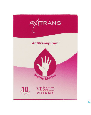 Axitrans mains moites lingettes 10