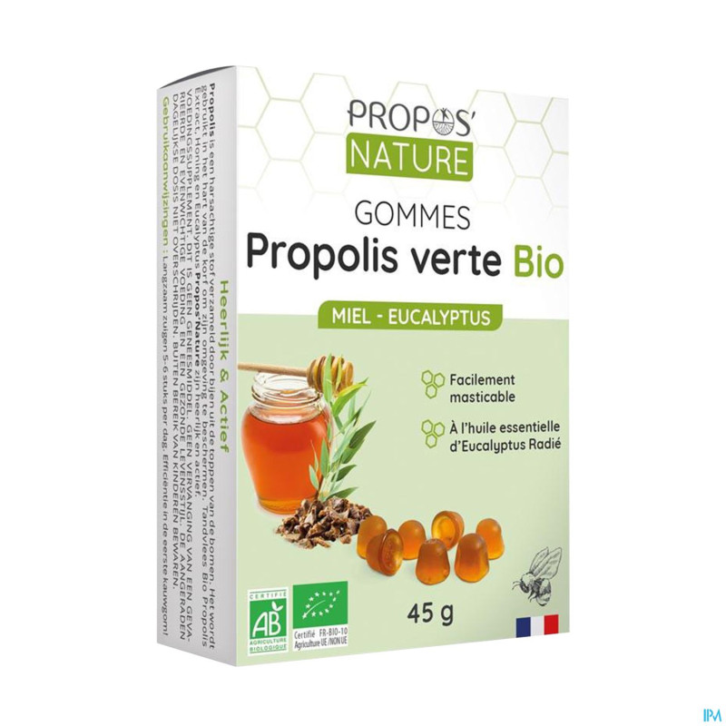 Gomme propolis bio miel eucalyptus 45g