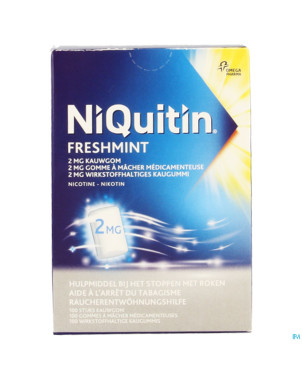 Niquitin 2,0 mg menthe gomme a macher 100