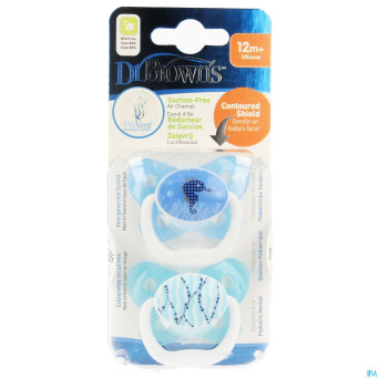 Dr brown sucettes pv bleu 12+ mois 2    escos