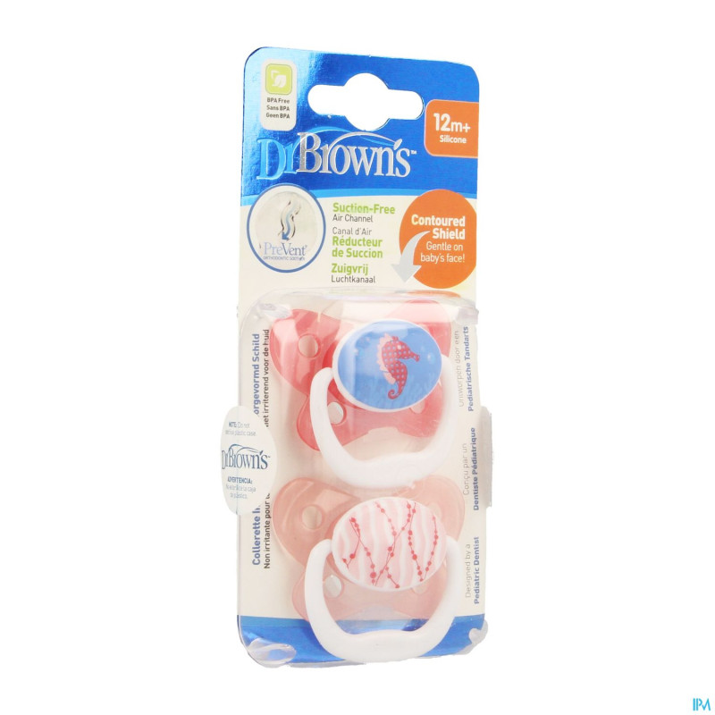 Dr brown sucettes pv rose 12+ mois 2    escos
