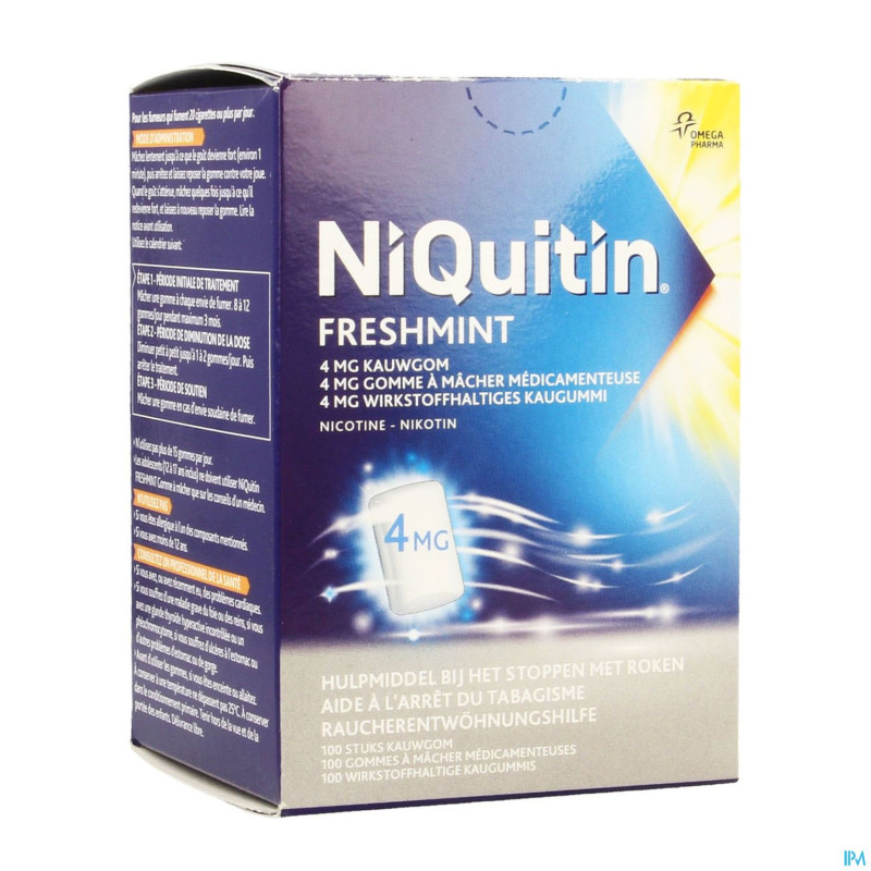 Niquitin mint 4,0mg gomme a macher 100