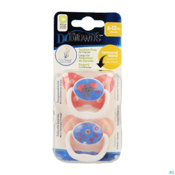Dr brown sucettes pv rose 6-12 mois 2    escos