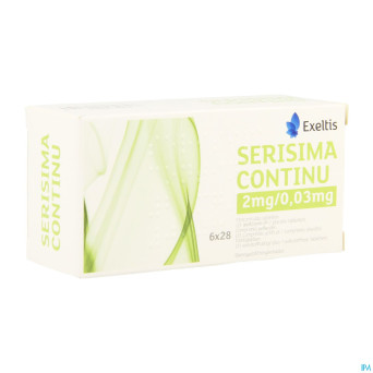 Serisima continu 2mg/0,03mg comp pell  6 x 28