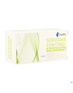 Serisima continu 2mg/0,03mg comp pell  6 x 28