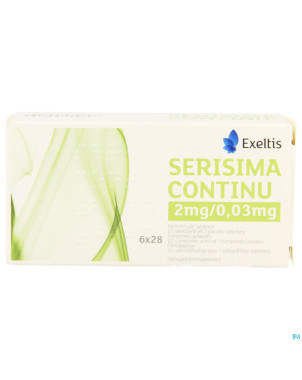 Serisima continu 2mg/0,03mg comp pell  6 x 28