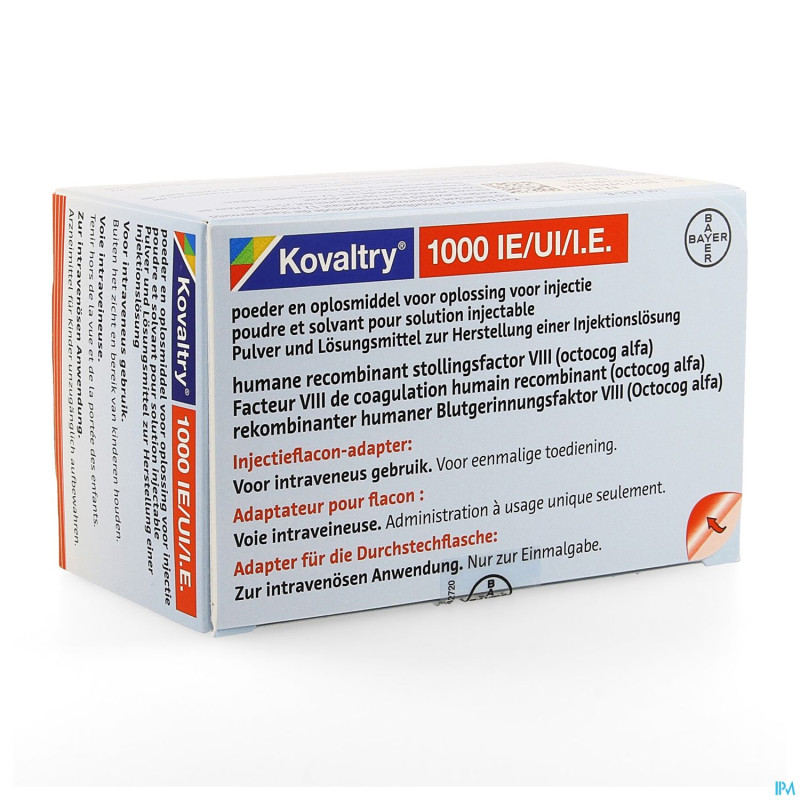 Kovaltry 1000ui ser preremplie 2,5ml + fl inj 1