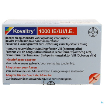 Kovaltry 1000ui ser preremplie 2,5ml + fl inj 1