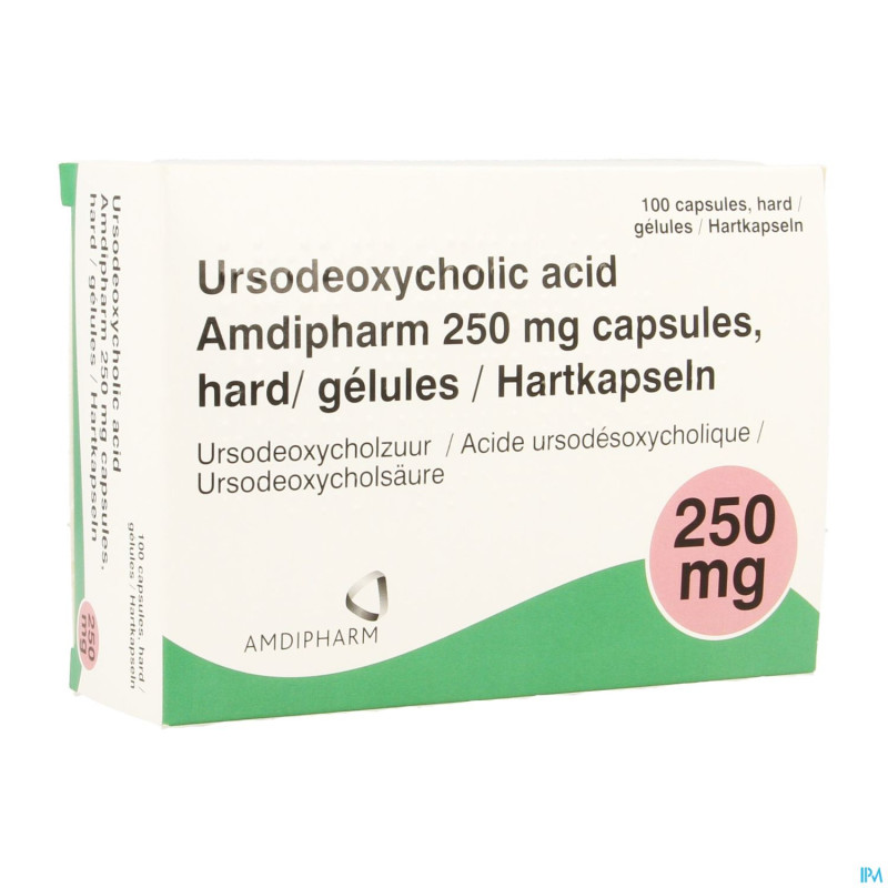 Ursodeoxycholic acid 250mg caps dur 100