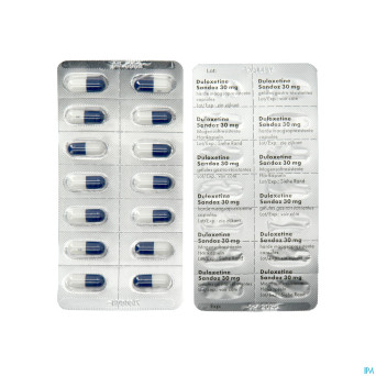 Duloxetine sandoz 30mg caps dur gastro resist. 28