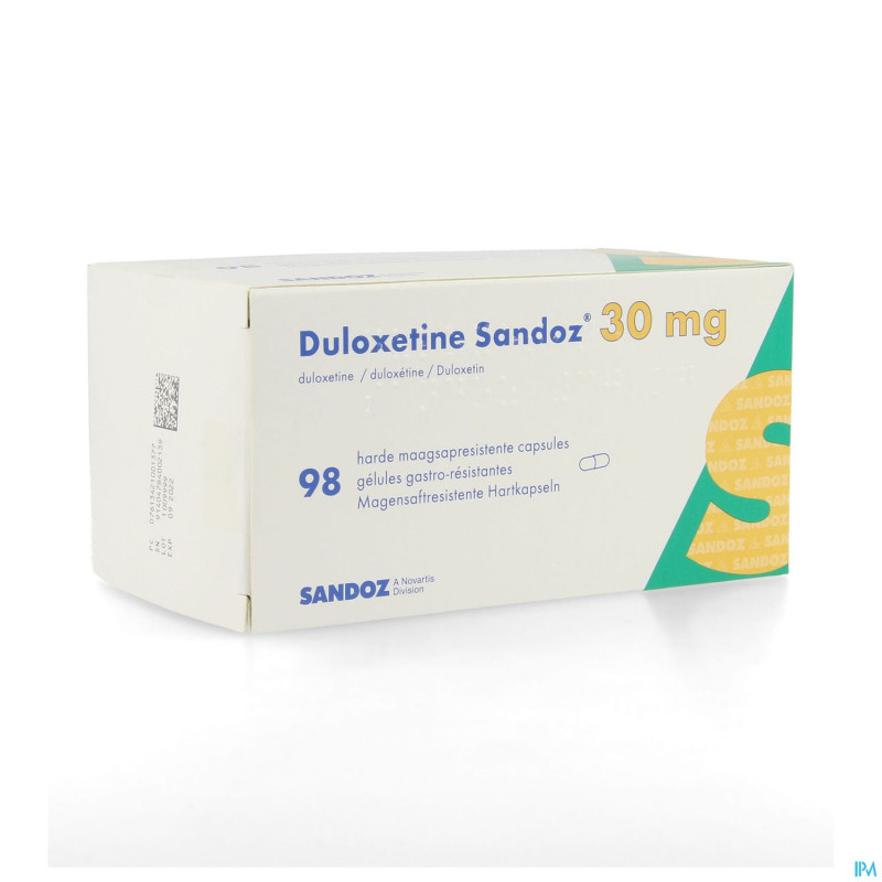 Duloxetine sandoz 30mg caps dur gastro resist. 98