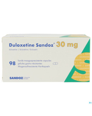 Duloxetine sandoz 30mg caps dur gastro resist. 98