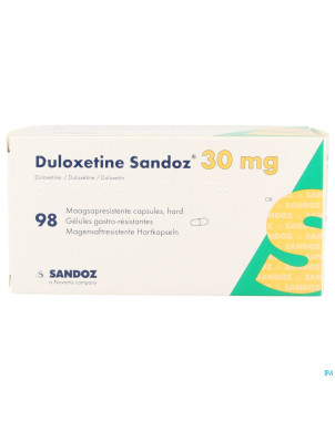 Duloxetine sandoz 30mg caps dur gastro resist. 98