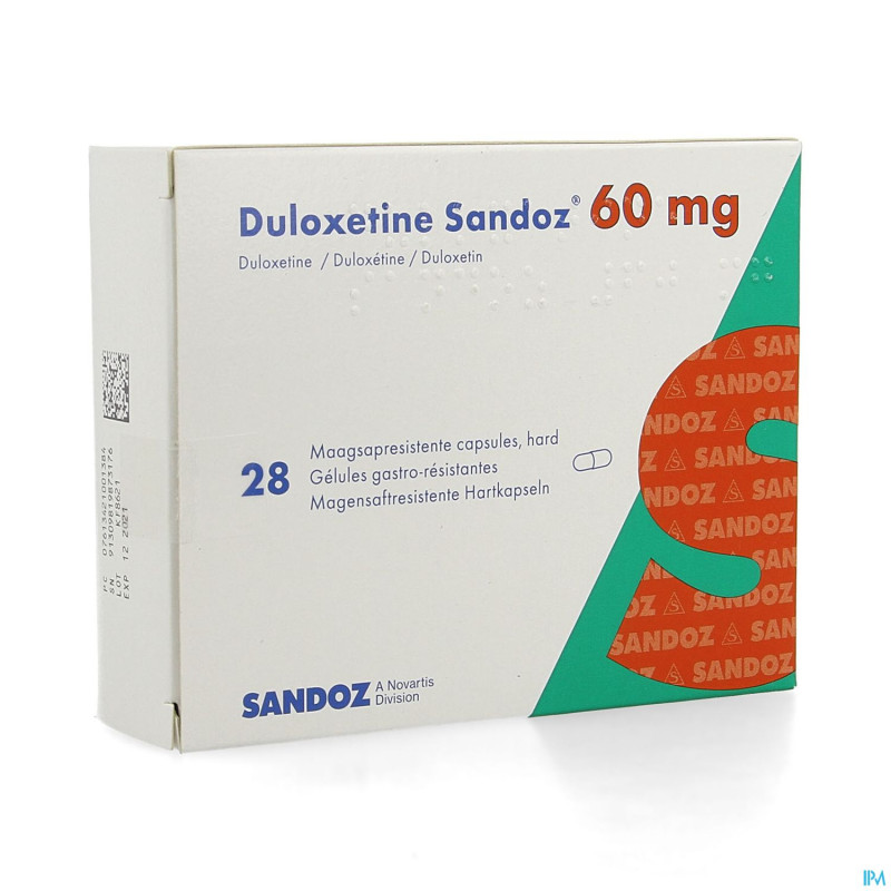 Duloxetine sandoz 60mg caps dur gastro resist. 28