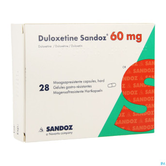 Duloxetine sandoz 60mg caps dur gastro resist. 28
