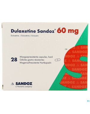 Duloxetine sandoz 60mg caps dur gastro resist. 28