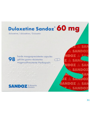Duloxetine sandoz 60mg caps dur gastro resist. 98
