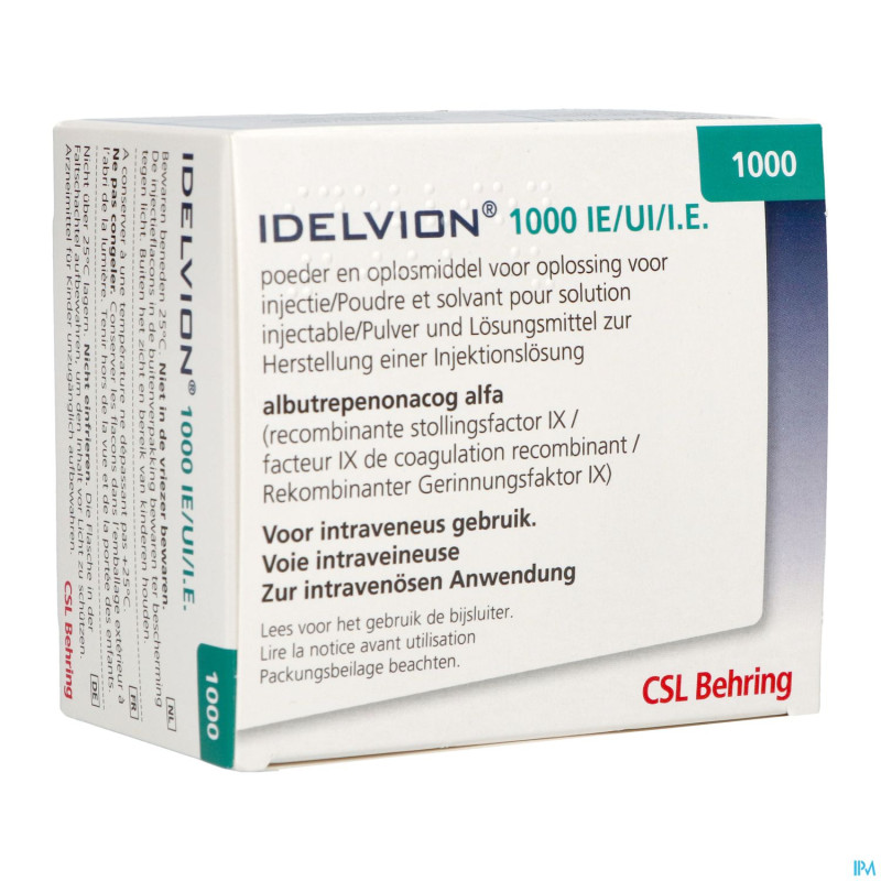 Idelvion 1000ui/ 5,0ml pdr + solv pour sol inj set