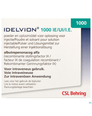 Idelvion 1000ui/ 5,0ml pdr + solv pour sol inj set