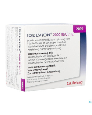 Idelvion 2000ui/ 5,0ml pdr + solv pour sol inj set