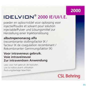 Idelvion 2000ui/ 5,0ml pdr + solv pour sol inj set