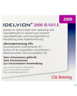 Idelvion 2000ui/ 5,0ml pdr + solv pour sol inj set