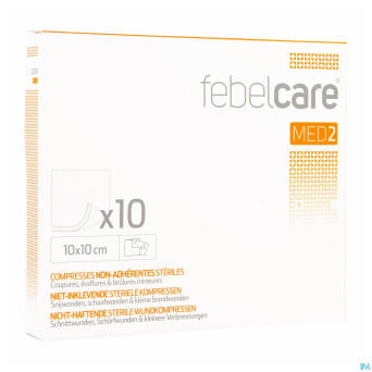Febelcare med2 compr.n/adh. ster. 10,0x10,0cm 10x1