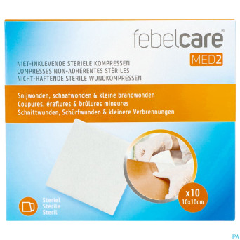 Febelcare med2 compr.n/adh. ster. 10,0x10,0cm 10x1