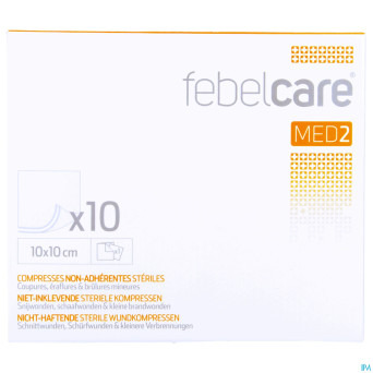 Febelcare med2 compr.n/adh. ster. 10,0x10,0cm 10x1