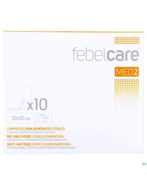 Febelcare med2 compr.n/adh. ster. 10,0x10,0cm 10x1