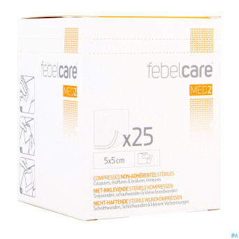 Febelcare med2 compr.n/adh. ster.  5,0x 5,0cm 25x1