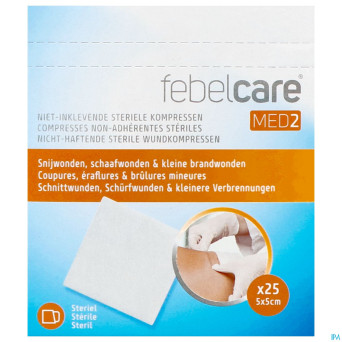 Febelcare med2 compr.n/adh. ster.  5,0x 5,0cm 25x1