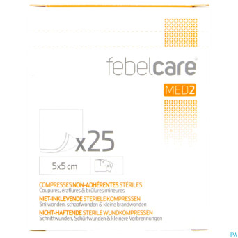 Febelcare med2 compr.n/adh. ster.  5,0x 5,0cm 25x1