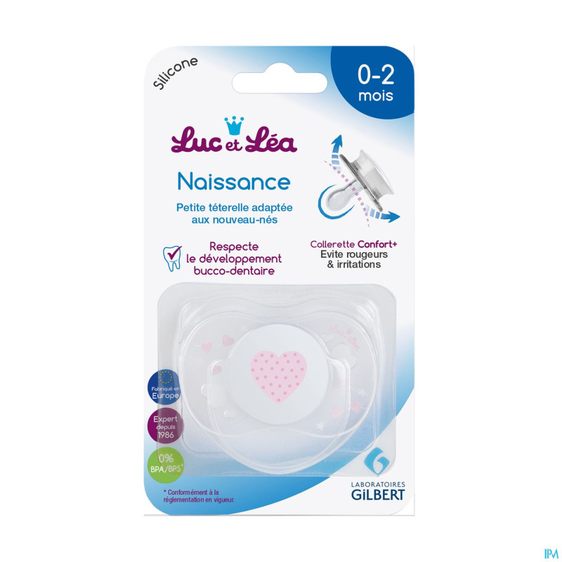 Luc&lea sucette symetrique 0-2m pink 2
