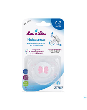 Luc&lea sucette symetrique 0-2m pink 2