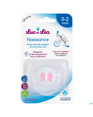 Luc&lea sucette symetrique 0-2m pink 2