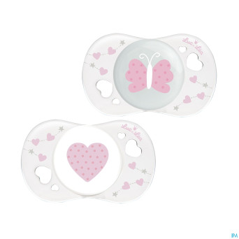 Luc&lea sucette symetrique 0-2m pink 2