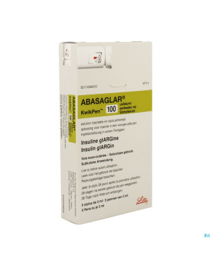 Abasaglar kwikpen 100u/ml 60u stylo preremp. 5x3ml