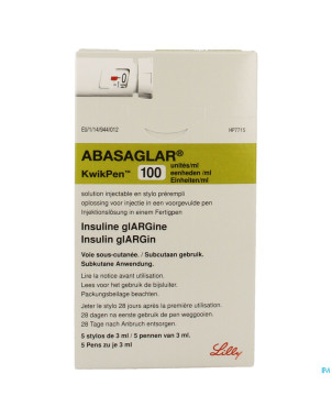 Abasaglar kwikpen 100u/ml 60u stylo preremp. 5x3ml