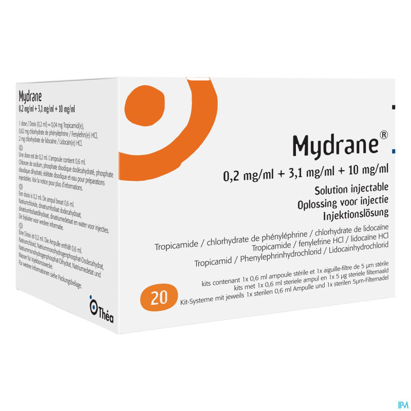 Mydrane sol inj intracamerulaire amp 20 x 0,6ml